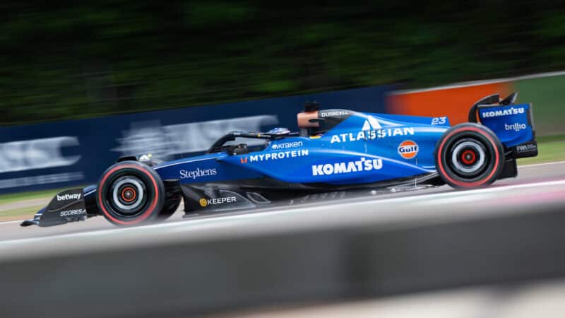 Alexander Albon (Williams-Mercedes) during practice for the 2025 Emilia Romagna Grand Prix
